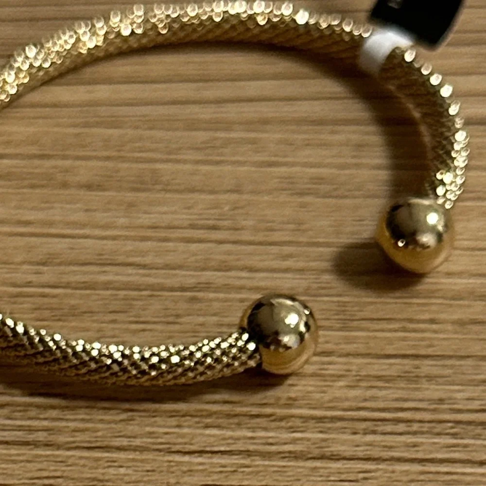 Banana Republic Factory Gold Mesh Open Cuff Bracelet